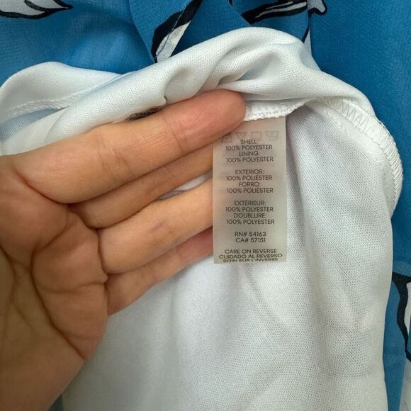 Calvin Klein Floral Printed Chiffon Dress - Size XS - Picture 13 of 14